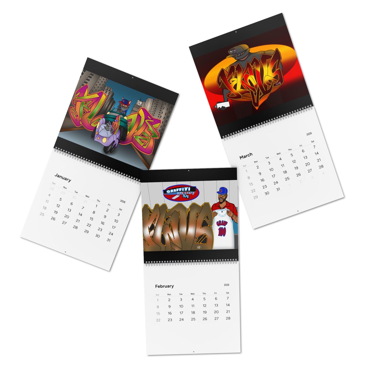 2026 FLAVS GRAFF Graffiti Wall Calendar