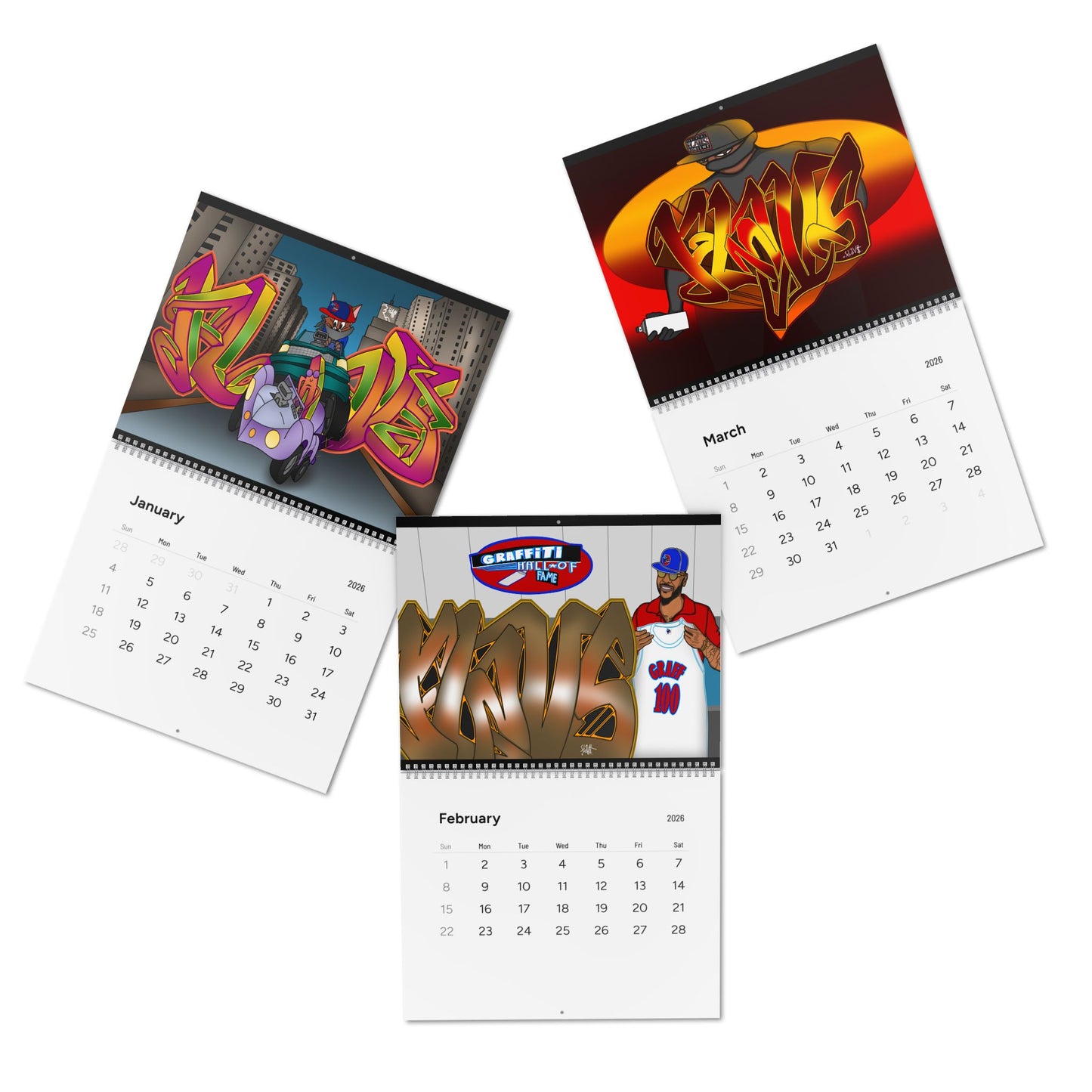 2026 FLAVS GRAFF Graffiti Wall Calendar