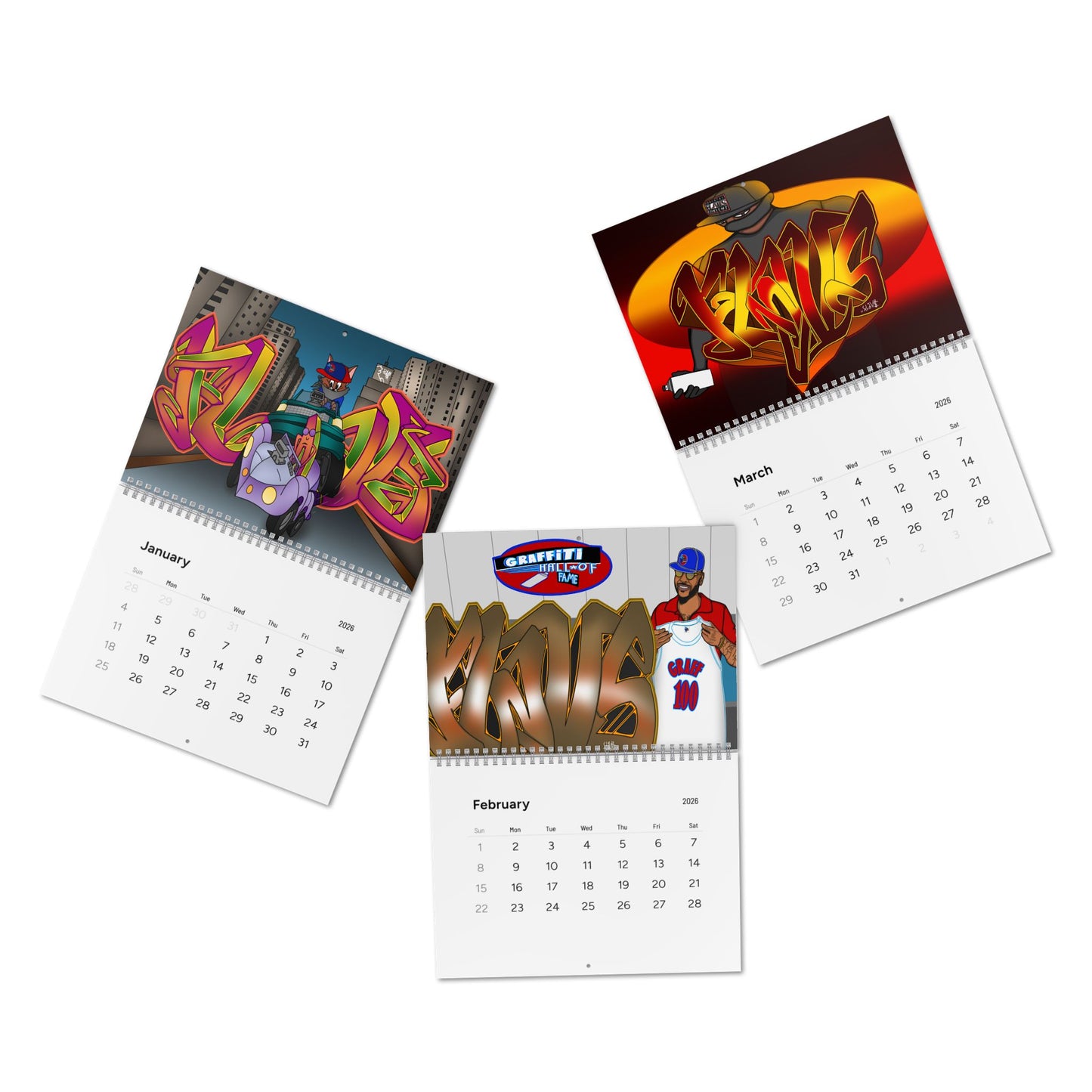 2026 FLAVS GRAFF Graffiti Wall Calendar
