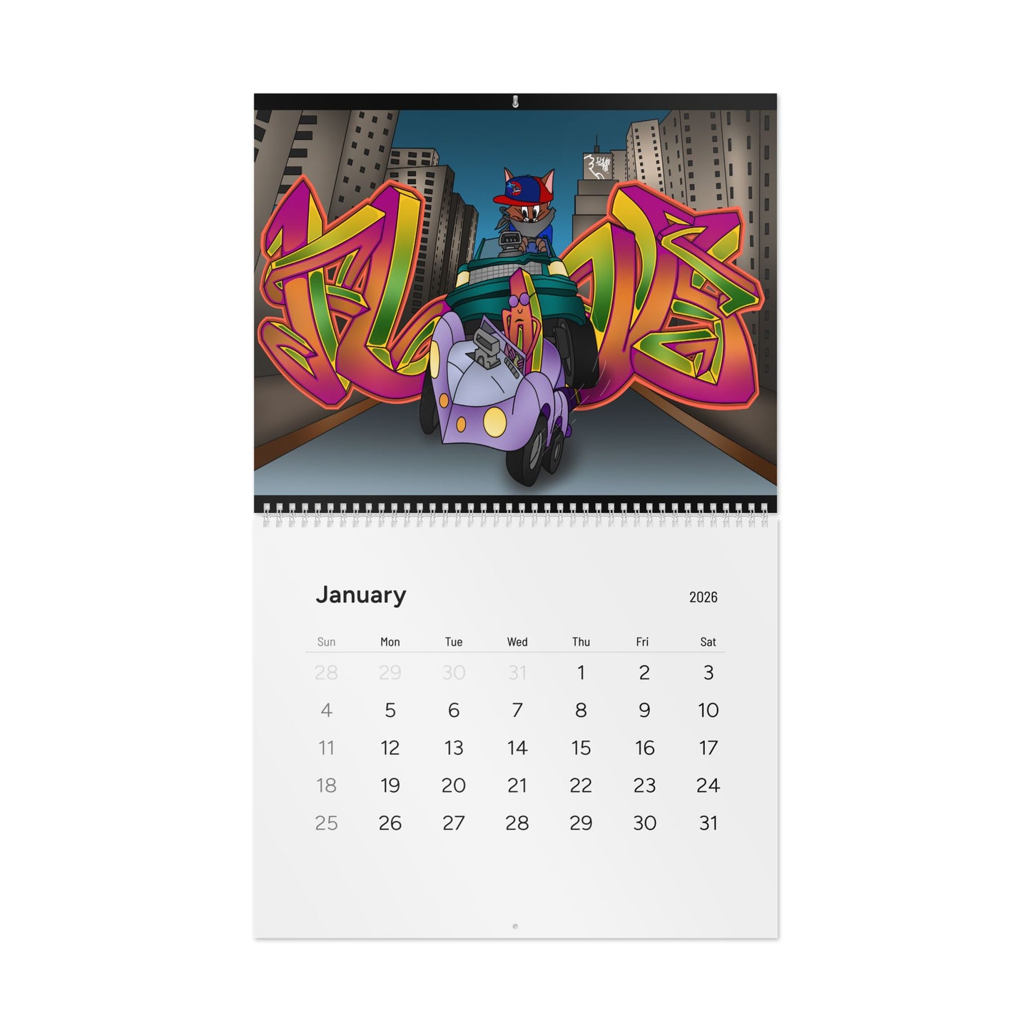 2026 FLAVS GRAFF Graffiti Wall Calendar